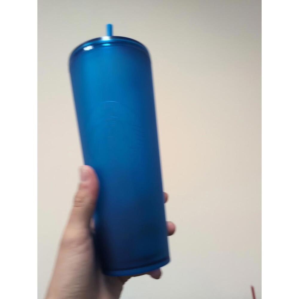 NEW Starbucks 2022 Cobalt Blue Matte Mermaid Soft Touch Cold Cup Tumbler 24 oz